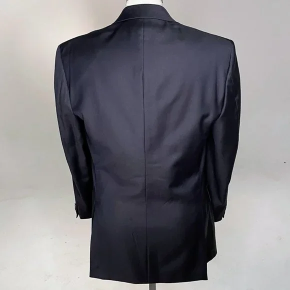 Luigi Bianchi Mantova All Virgin Wool Navy Blue Blazer - Picture 7 of 13